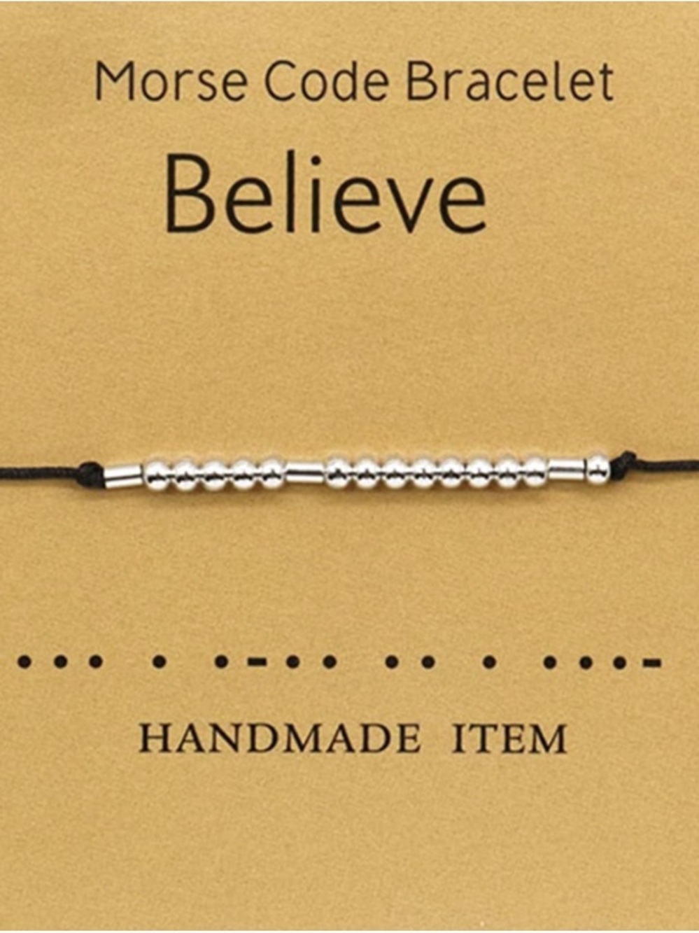 Morse Code Bracelet Silver Bead
BELIEVE Bracelet- BNWT